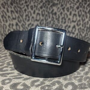 Boston leather thick leather belt black wide width heavy duty leather belt